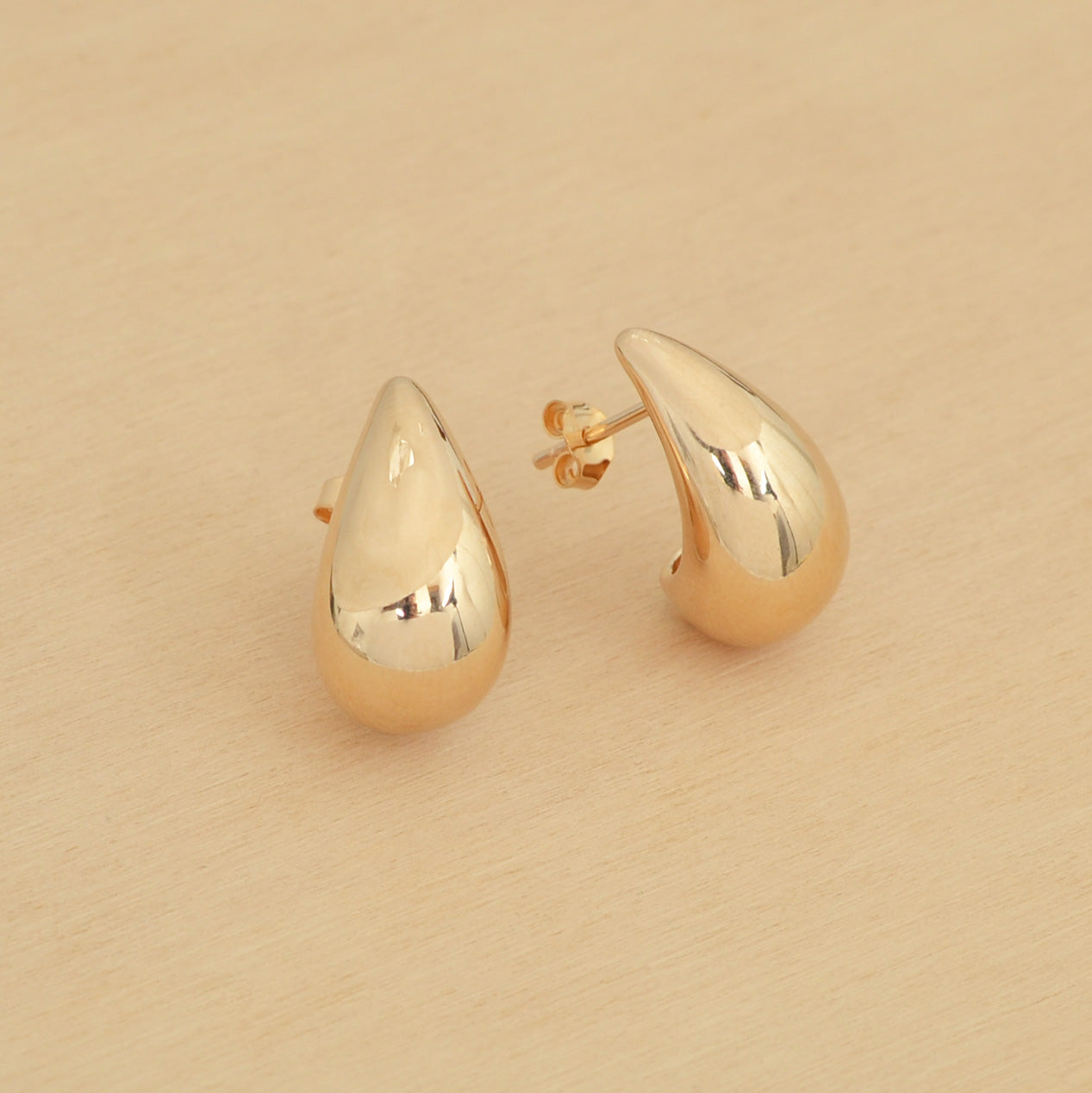 Boucles d'oreille GOUTTE (grandes) - plaqué or