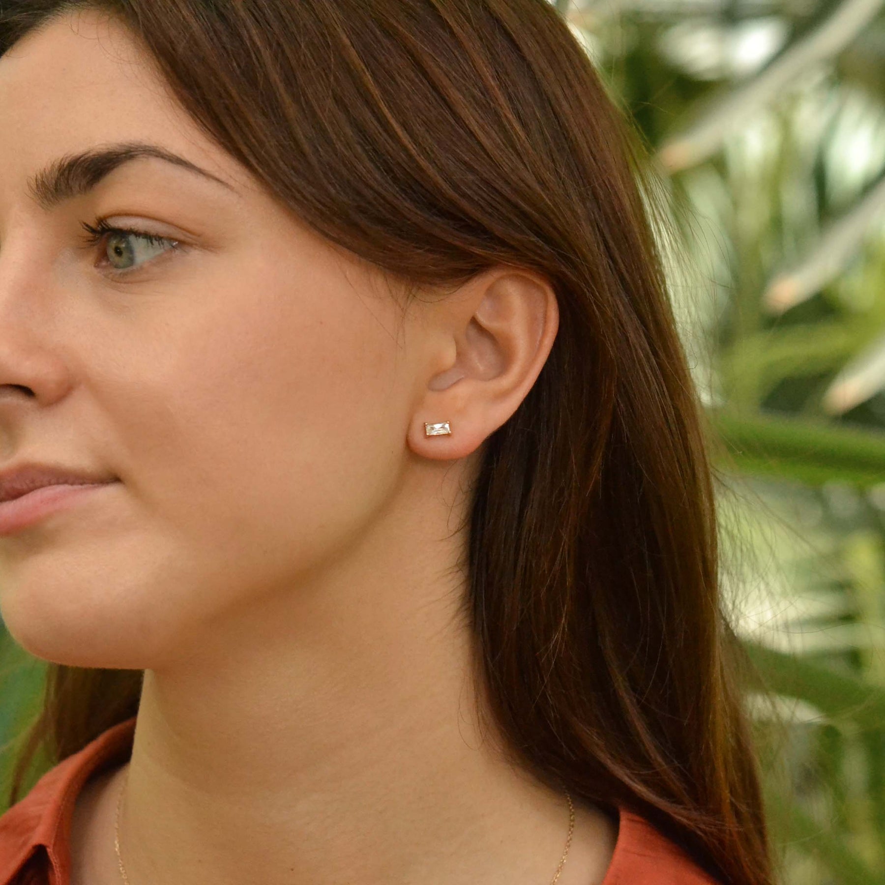 Boucles d'oreille STELLA puces - plaqué or & zirconium