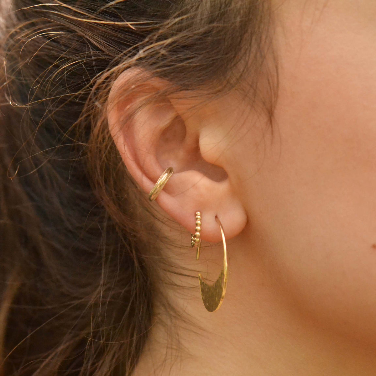Boucles d'oreille GAÏA - plaqué or