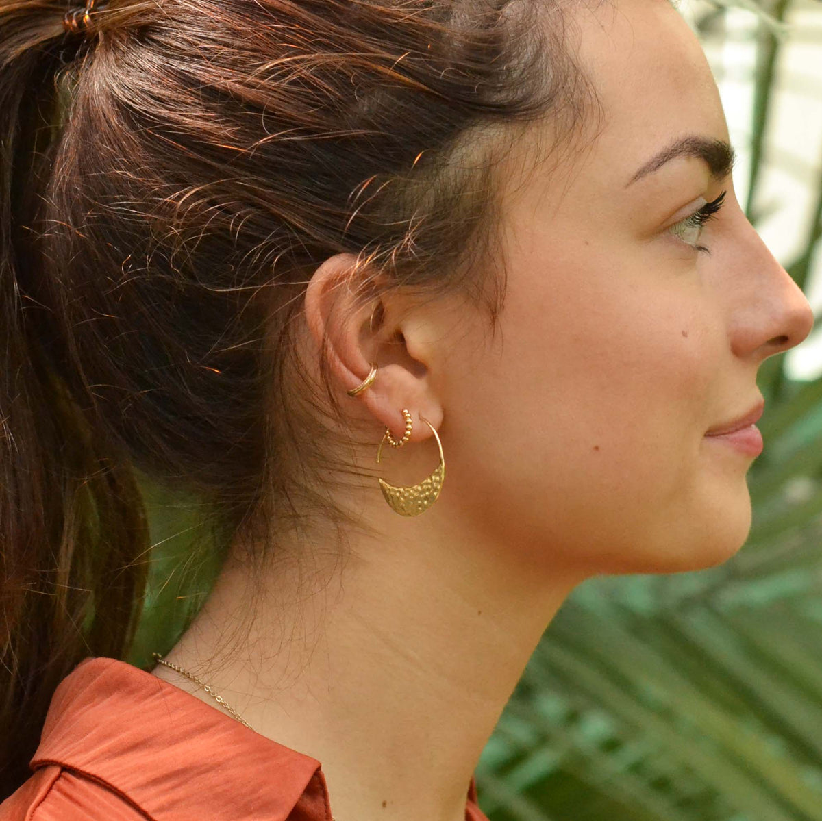 Boucles d'oreille DUNE créoles - plaqué or