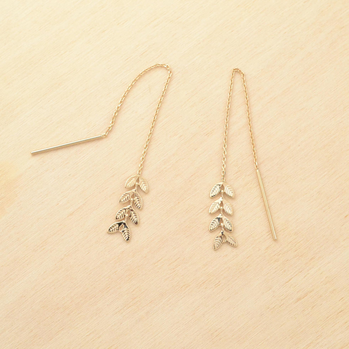 Boucles d'oreille ÉPIS chaine - plaqué or