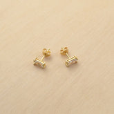 Boucles d'oreille STELLA puces - plaqué or & zirconium