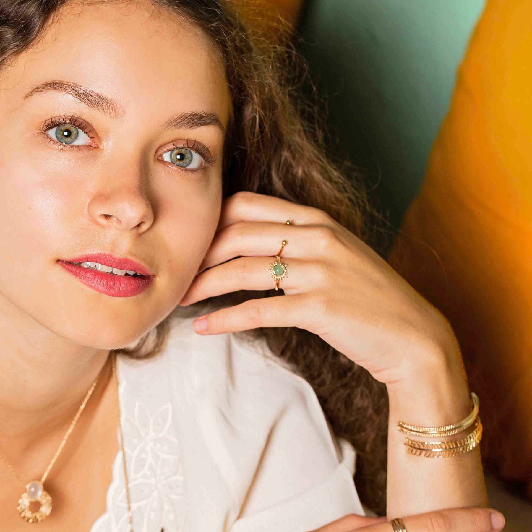 Bague SOLEIL COMÈTE - plaqué or & aventurine - Bijoux fantaisie femme | Votre boutique en ligne de bijoux fantaisie - yukablanc