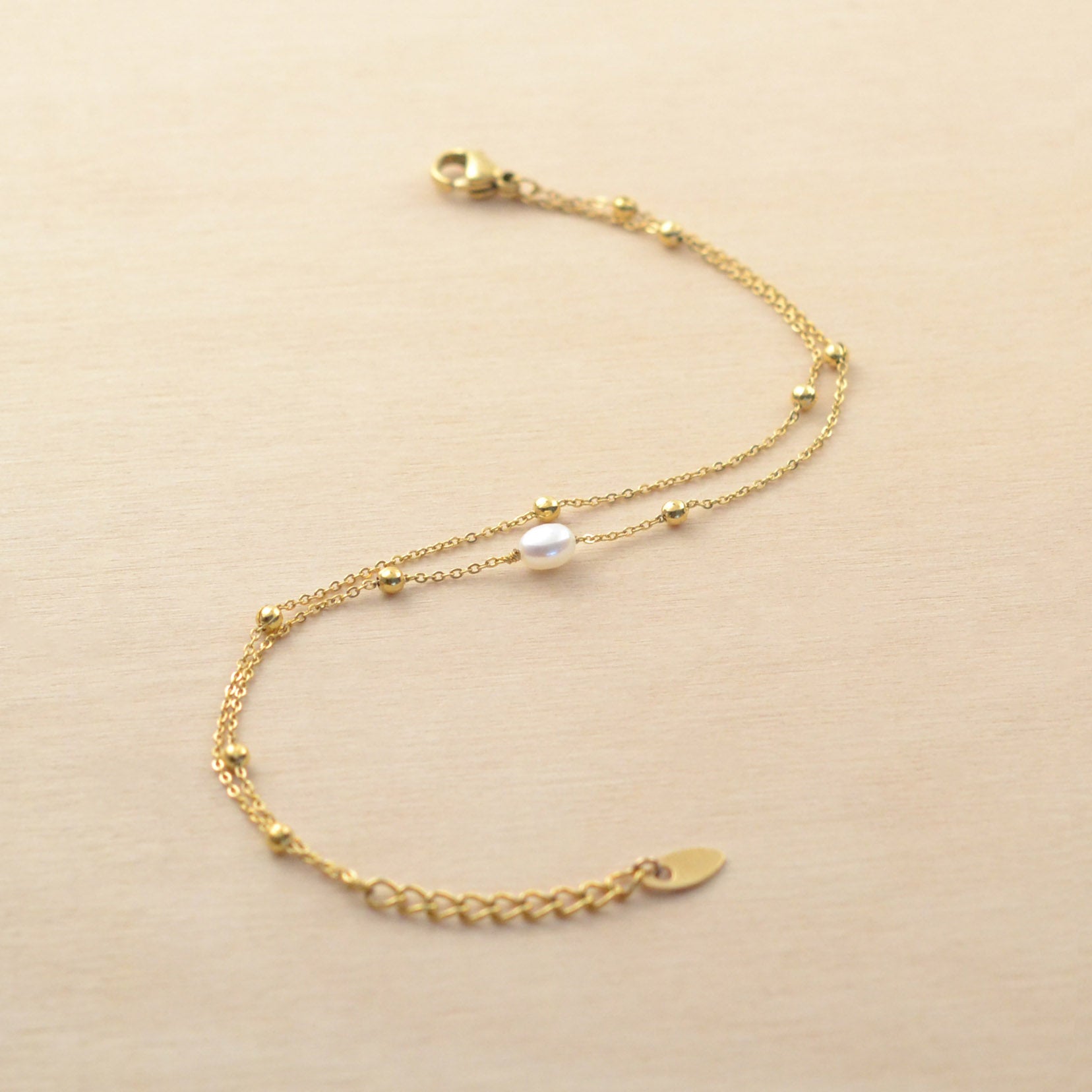 Bracelet BORA BORA - acier inoxydable & perle d'eau douce
