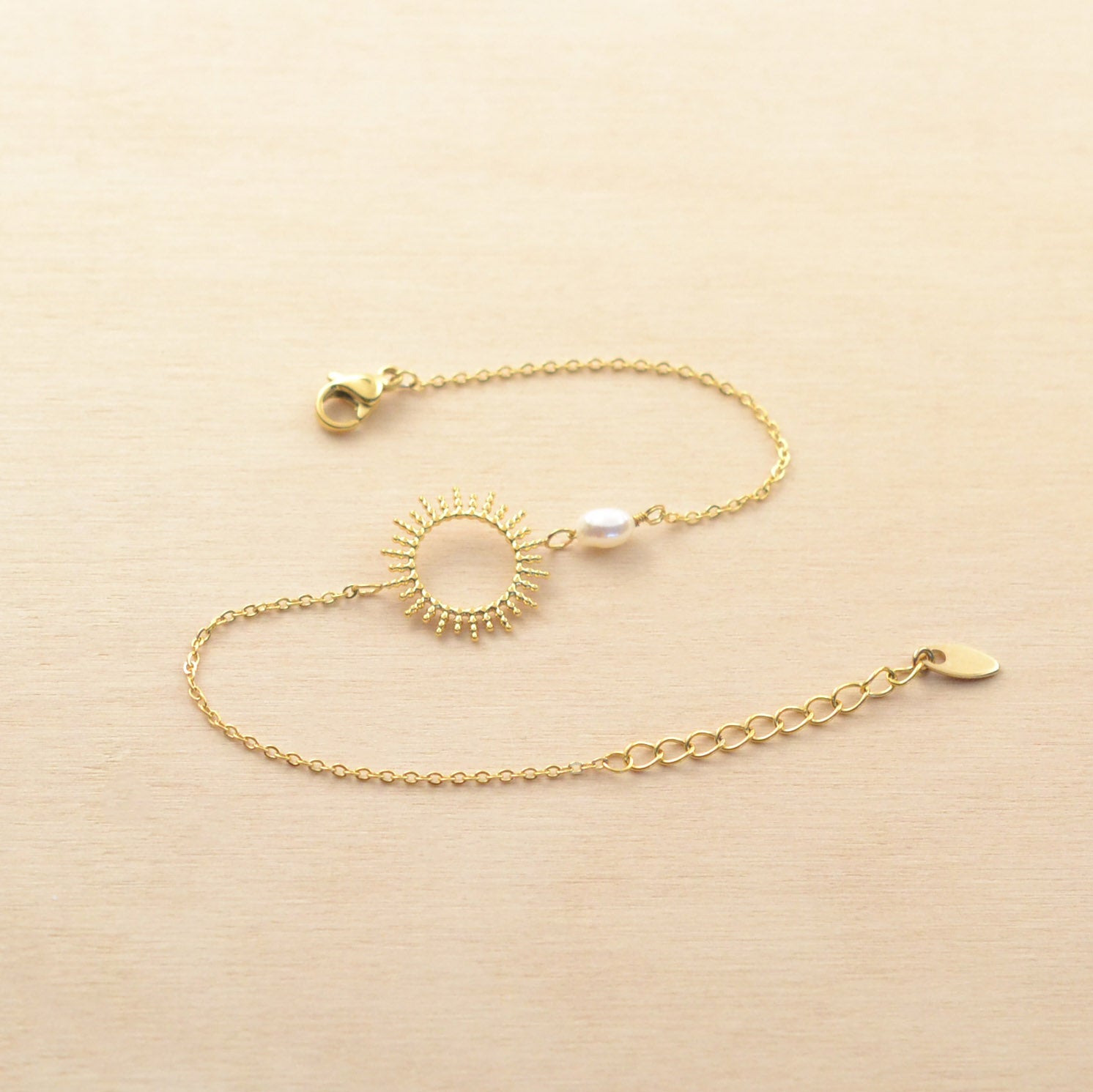 Bracelet POSITANO - acier inoxydable & perle d'eau douce