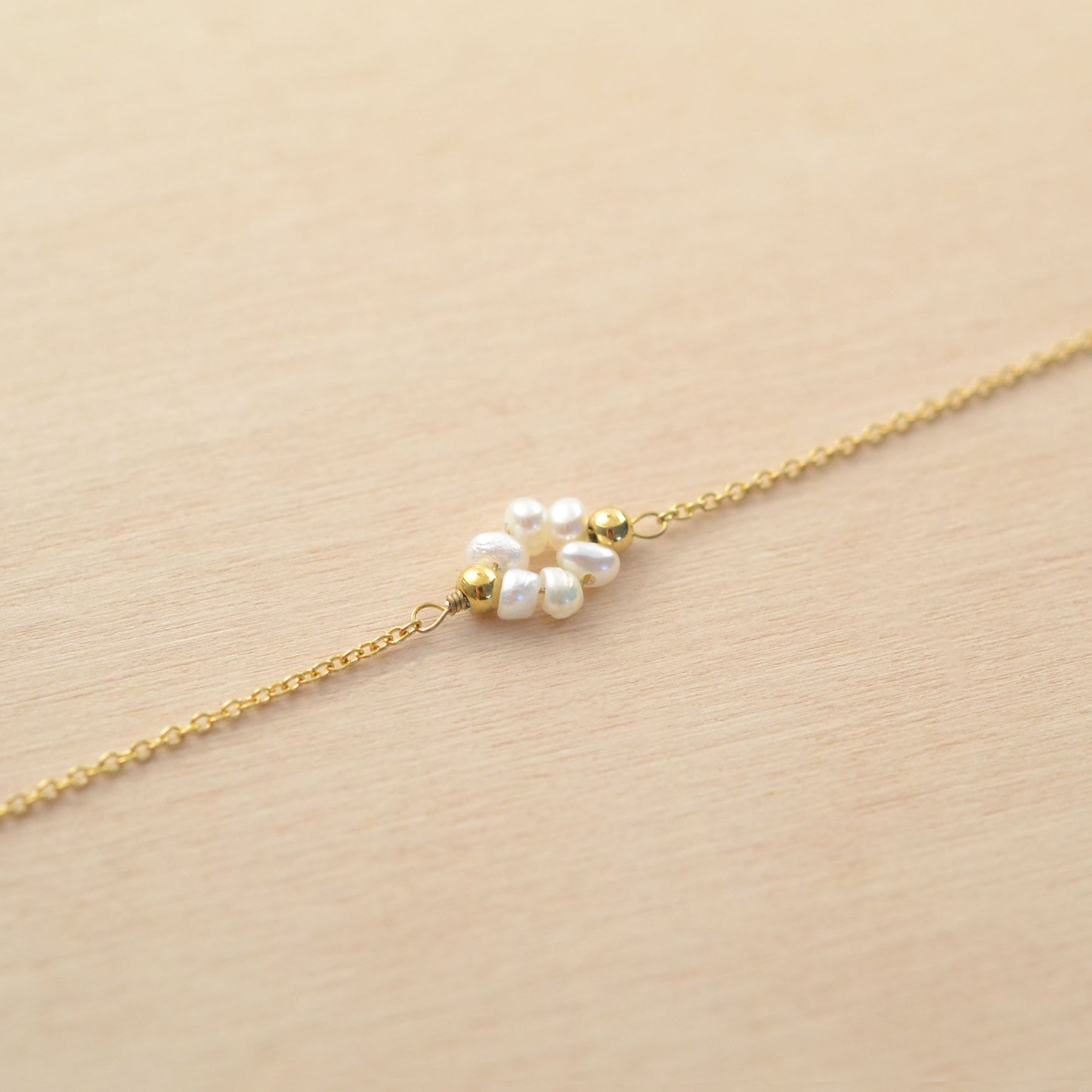 Bracelet VANILLE - acier inoxydable & perles d'eau douce