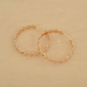 Boucles d'oreille COMÈTE créoles (grandes) - plaqué or