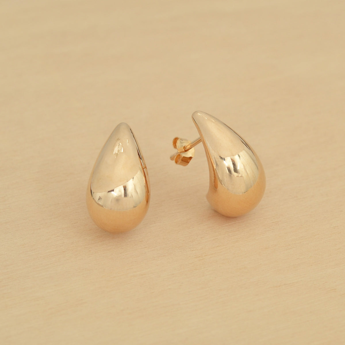 Boucles d'oreille GOUTTE (grandes) - plaqué or