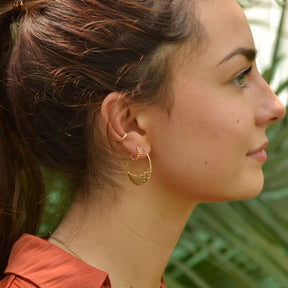 Boucles d'oreille DUNE créoles - plaqué or