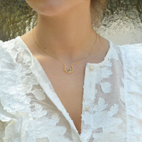 Collier COMÈTE - plaqué or & aventurine