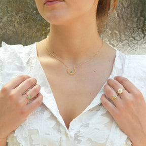 Bague PHÈDRE - plaqué or & aventurine