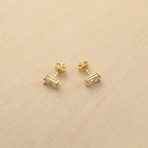 Boucles d'oreille STELLA puces - plaqué or & zirconium
