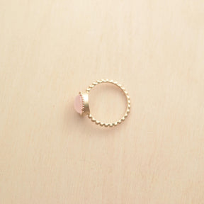 Bague GAÏA - plaqué or & quartz rose - Bijoux fantaisie femme | Votre boutique en ligne de bijoux fantaisie - yukablanc