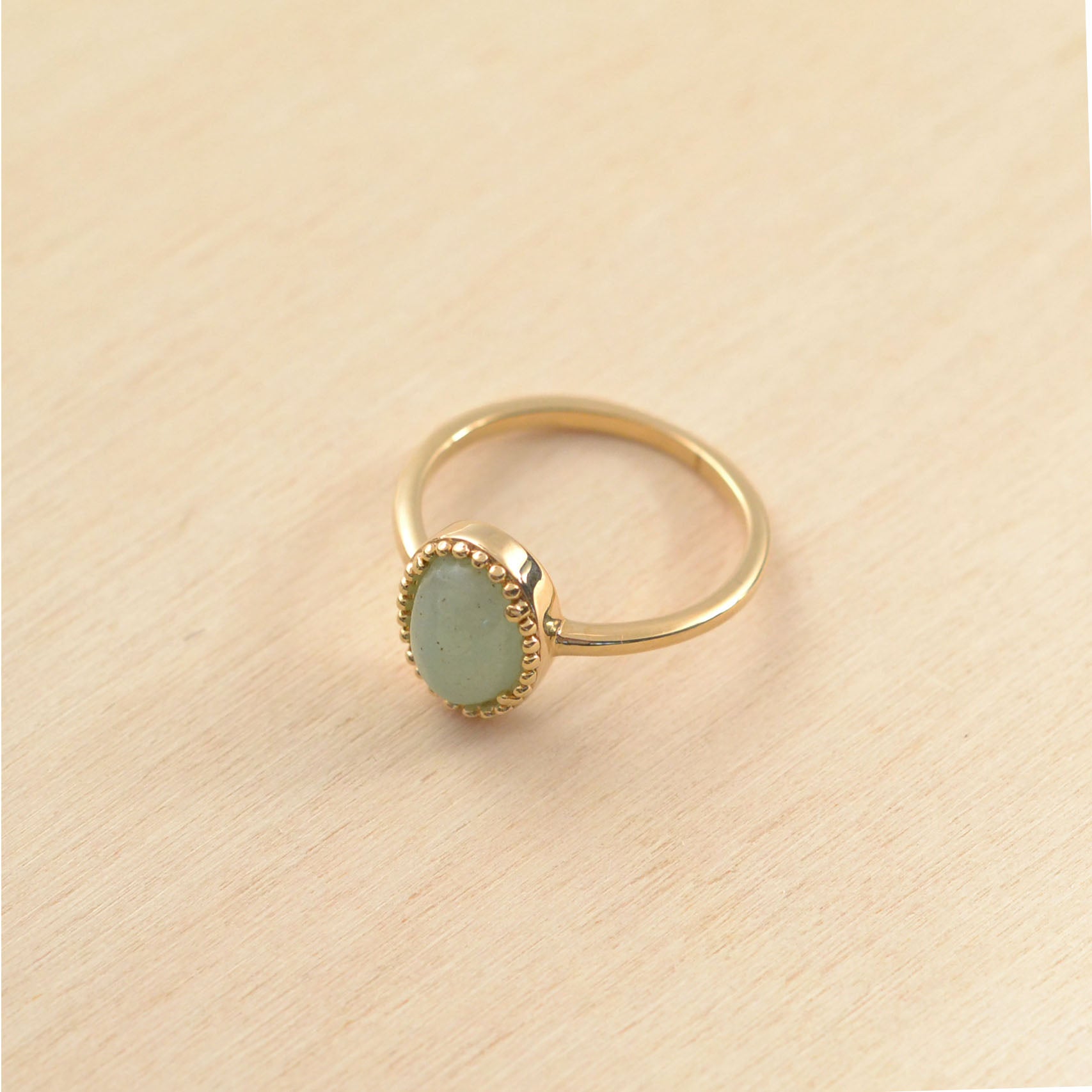 Bague PHÈDRE - plaqué or & aventurine - Bijoux fantaisie femme | Votre boutique en ligne de bijoux fantaisie - yukablanc