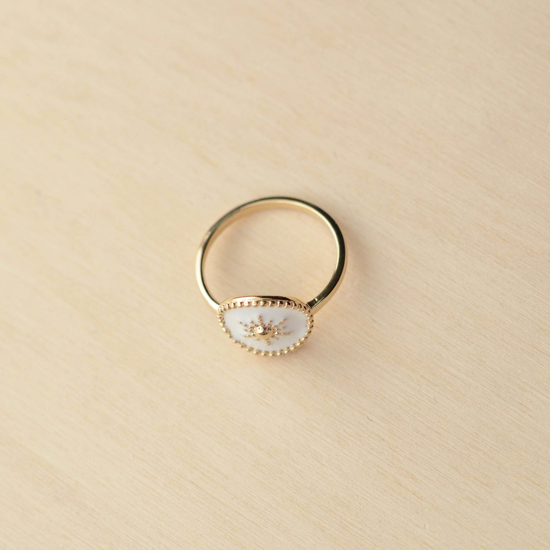 Bague SOLEIL - plaqué or & émail - Bijoux fantaisie femme | Votre boutique en ligne de bijoux fantaisie - yukablanc