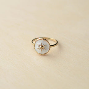 Bague SOLEIL - plaqué or & émail - Bijoux fantaisie femme | Votre boutique en ligne de bijoux fantaisie - yukablanc
