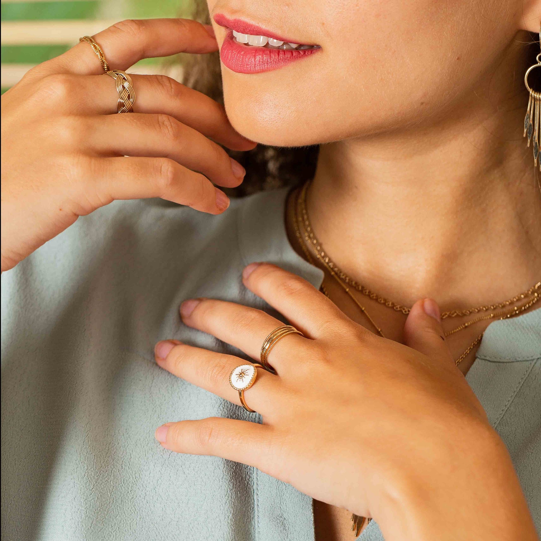 Bague SOLEIL - plaqué or & émail - Bijoux fantaisie femme | Votre boutique en ligne de bijoux fantaisie - yukablanc