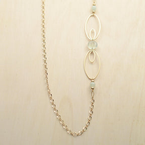 Sautoir NÉBULEUSE - plaqué à l'or fin 24 carats & morganite - Bijoux fantaisie femme | Votre boutique en ligne de bijoux fantaisie - yukablanc